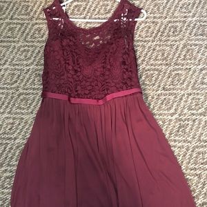 David’s Bridal-Bridesmaid Burgundy Dress size 14